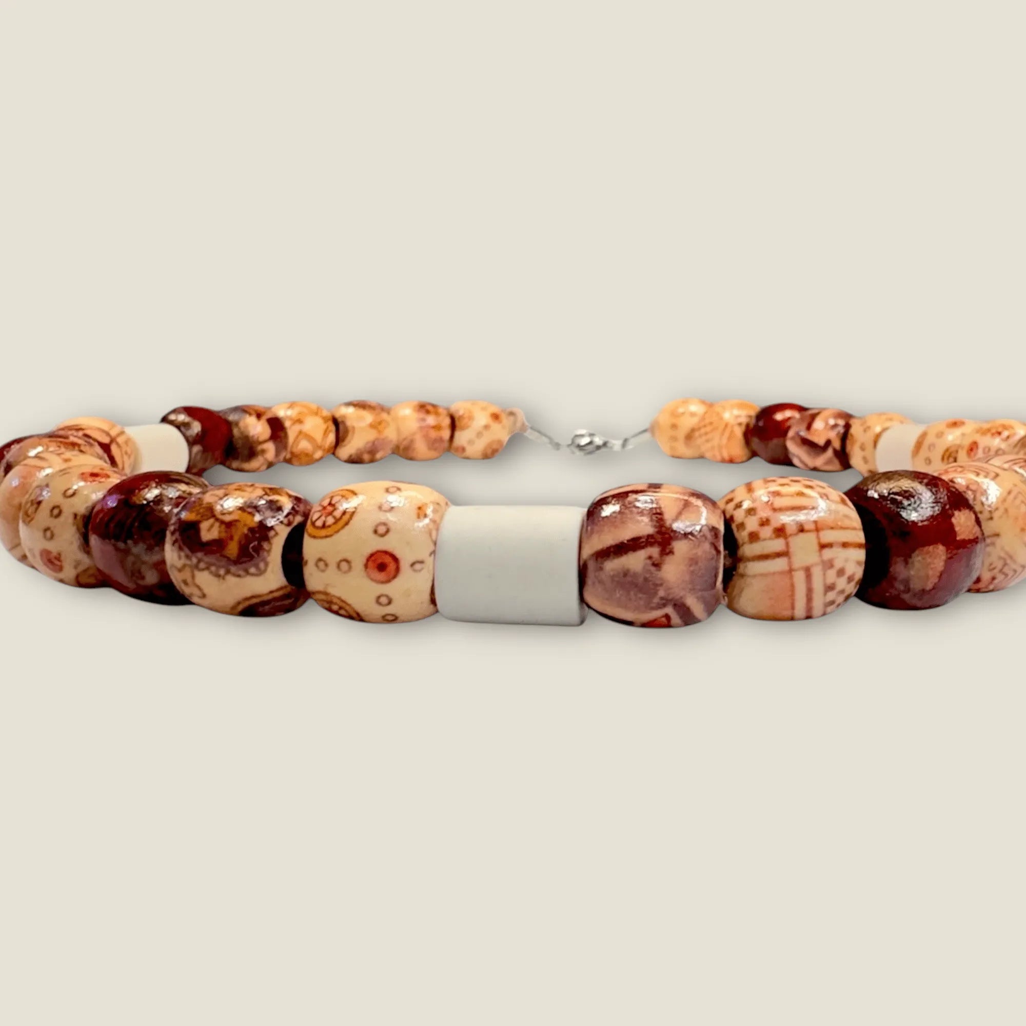 EM-Keramik-Halsband Handmade „Holzperle“ für kleine, mittlere und große  Hunde mit natürlichen Holzperlen ist robust und stilvoll