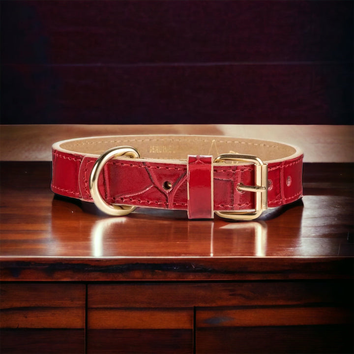 Lia rotes Hundehalsband aus Leder