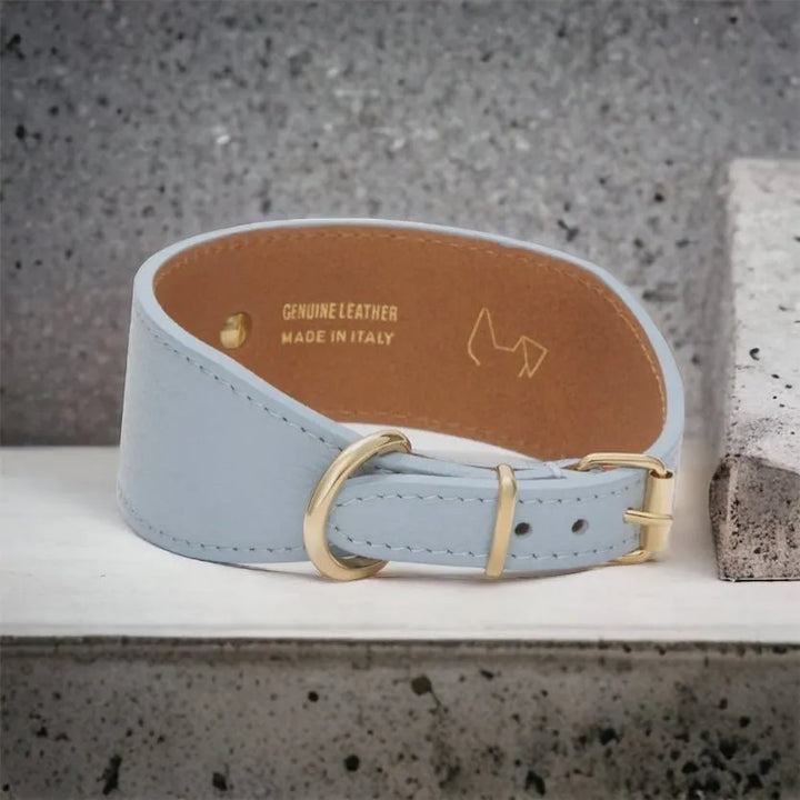 Blaues Windhundhalsband aus Leder - Die StupsnaseBlaues Windhundhalsband aus LederWindhund HalsbandDie StupsnaseWindhund Halsband