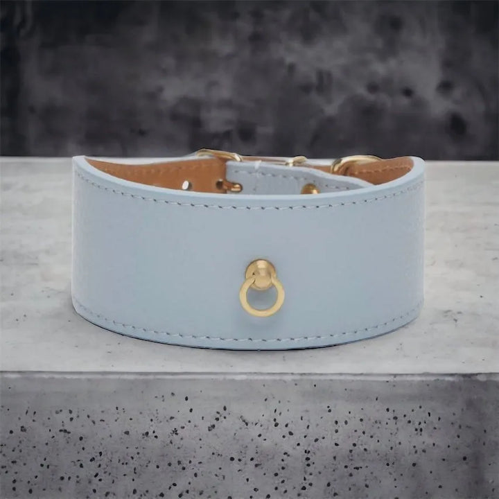 Blaues Windhundhalsband aus Leder - Die StupsnaseBlaues Windhundhalsband aus LederWindhund HalsbandDie StupsnaseWindhund Halsband