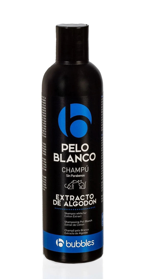 Bubbles® Hundeshampoo "Pelo blanco" mit Baumwoll - Extrakt für weißes Fell - 250 ml - Die StupsnaseBubbles® Hundeshampoo "Pelo blanco" mit Baumwoll - Extrakt für weißes Fell - 250 mlshampooDie Stupsnaseshampoo