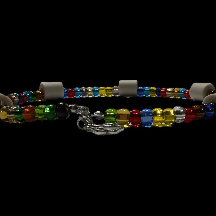 EM - Keramik - Halsband für große und kleine Hunde mit bunten Glasperlen und einer Pfote als Verschluss - Die StupsnaseEM - Keramik - Halsband für große und kleine Hunde mit bunten Glasperlen und einer Pfote als VerschlussEM KeramikhalsbandDie StupsnaseEM Keramikhalsband