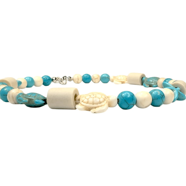 EM - Keramik - Halsband Meeresbrise in blau weiß gehalten - mit einer Hundepfote als Verschluss - Die StupsnaseEM - Keramik - Halsband Meeresbrise in blau weiß gehalten - mit einer Hundepfote als VerschlussEM KeramikhalsbandDie StupsnaseEM Keramikhalsband
