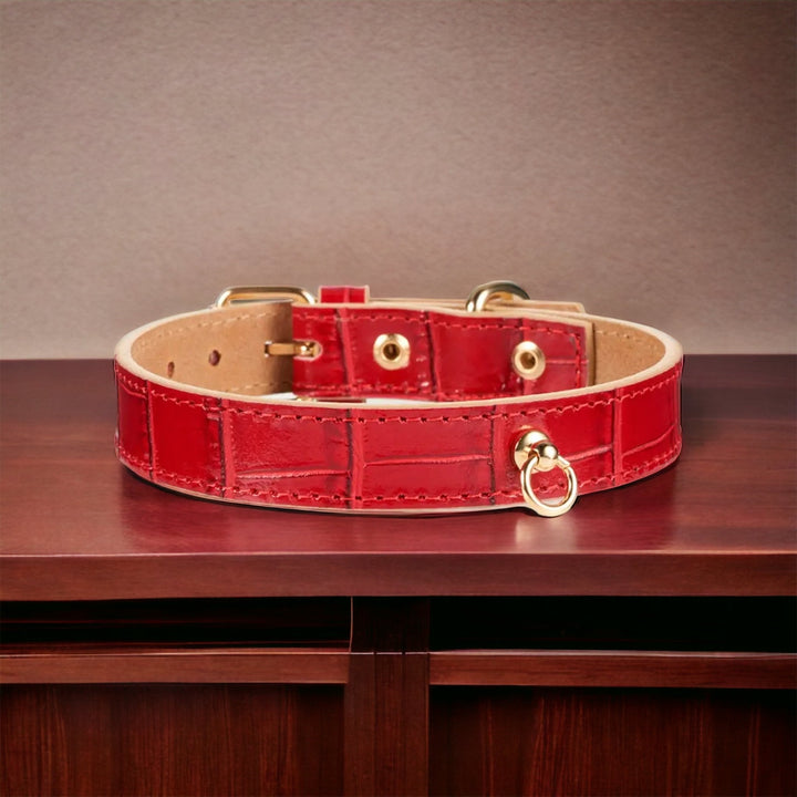 Lia rotes Hundehalsband aus Leder