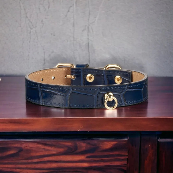 Lia Hundehalsband Leder marineblau - Die StupsnaseLia Hundehalsband Leder marineblauHundehalsbandDie StupsnaseHundehalsband
