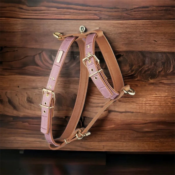 Lia Rosa Hundegeschirr aus Leder - Die StupsnaseLia Rosa Hundegeschirr aus LederHundehalsbandDie StupsnaseHundehalsband