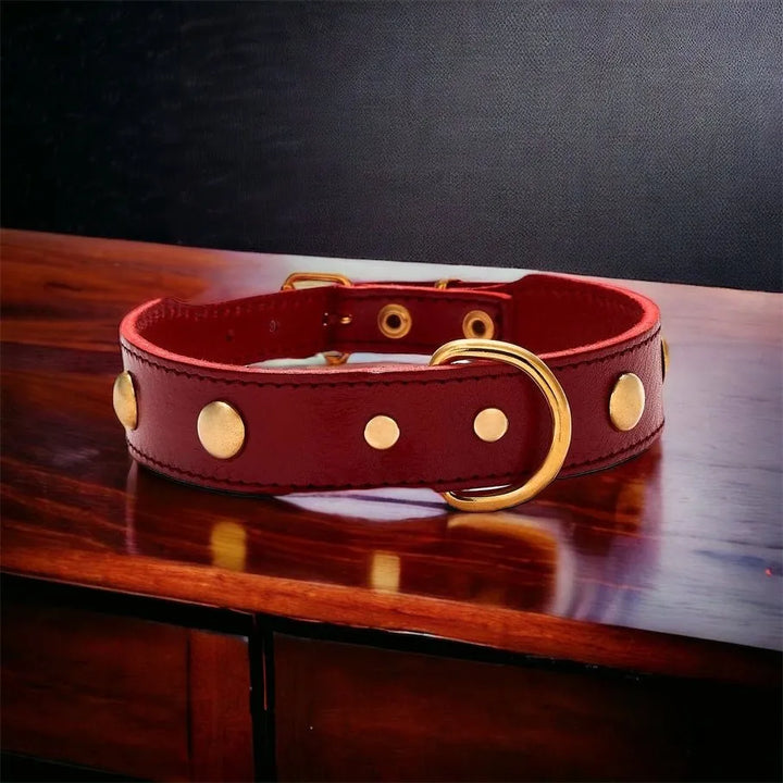 Milo rotes Hundehalsband aus Leder - Die StupsnaseMilo rotes Hundehalsband aus LederHundehalsbandDie StupsnaseHundehalsband