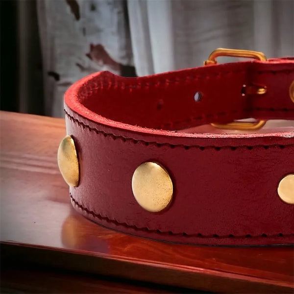 Milo rotes Hundehalsband aus Leder - Die StupsnaseMilo rotes Hundehalsband aus LederHundehalsbandDie StupsnaseHundehalsband