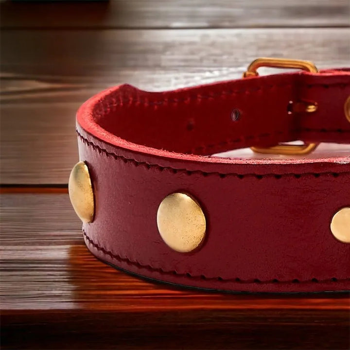 Milo rotes Hundehalsband aus Leder - Die StupsnaseMilo rotes Hundehalsband aus LederHundehalsbandDie StupsnaseHundehalsband