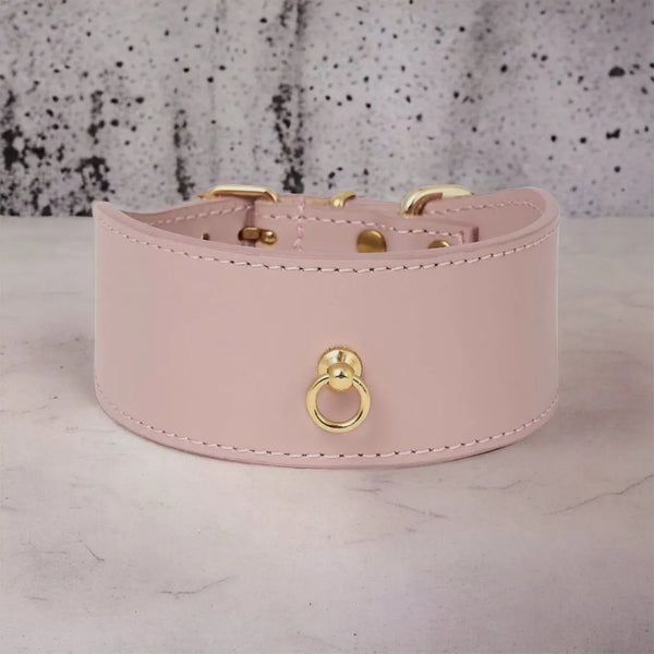 Rosa Windhundhalsband aus Leder - Die StupsnaseRosa Windhundhalsband aus LederWindhund halsbandDie StupsnaseWindhund halsband