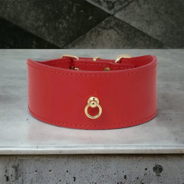 Rotes Windhundhalsband aus Leder - Die StupsnaseRotes Windhundhalsband aus LederWindhund halsbandDie StupsnaseWindhund halsband