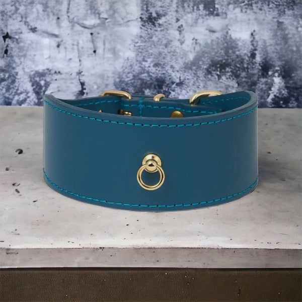 Stilvolles Windhundhalsband aus Leder in Blau - Die StupsnaseStilvolles Windhundhalsband aus Leder in BlauWindhund halsbandDie StupsnaseWindhund halsband